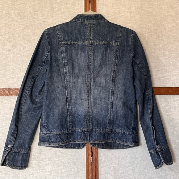 i. e. relaxed Zip Front Tailored Jean Jacket Blazer - Size Medium - Picture 4 of 9